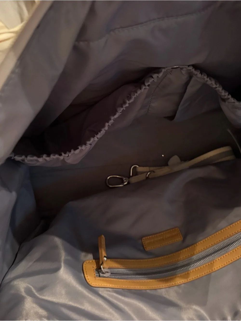 Pottery Barn Kids Neutral Canvas Diaper Bag with Striped Straps
